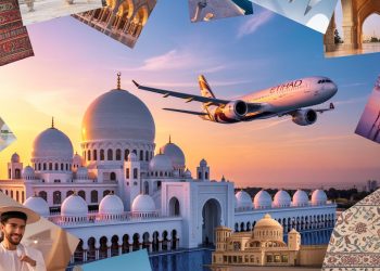 Nouvelles destinations Etihad 2025, Grande Mosquée Sheikh Zayed et avion Etihad Airways