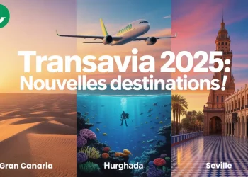 Nouvelles destinations Transavia 2025, Gran Canaria plage, Hurghada snorkeling, Séville Alcazar, voyage pas cher.