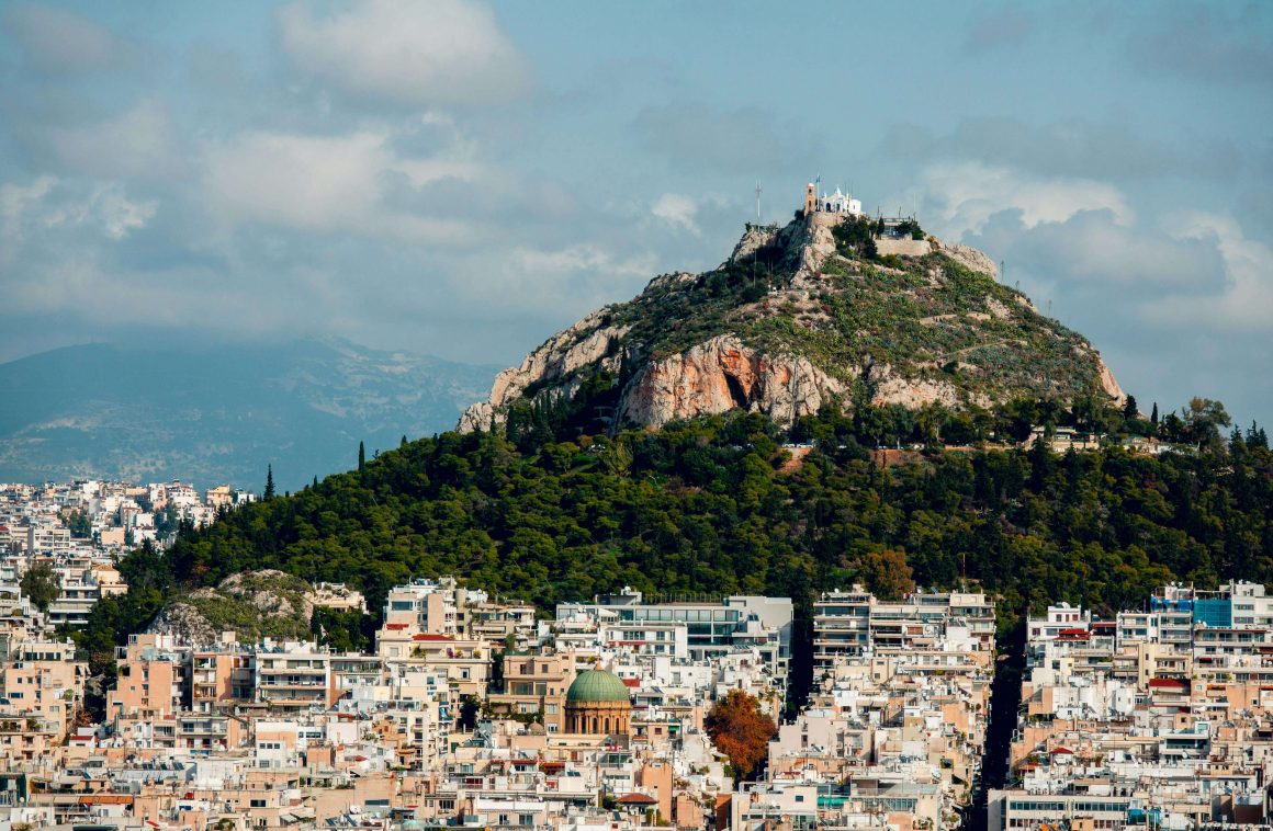Vue panoramique d’Athènes sur le mont Lycabette.