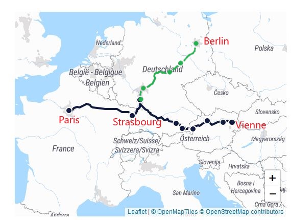 carte trajet train de nuit paris vers berlin