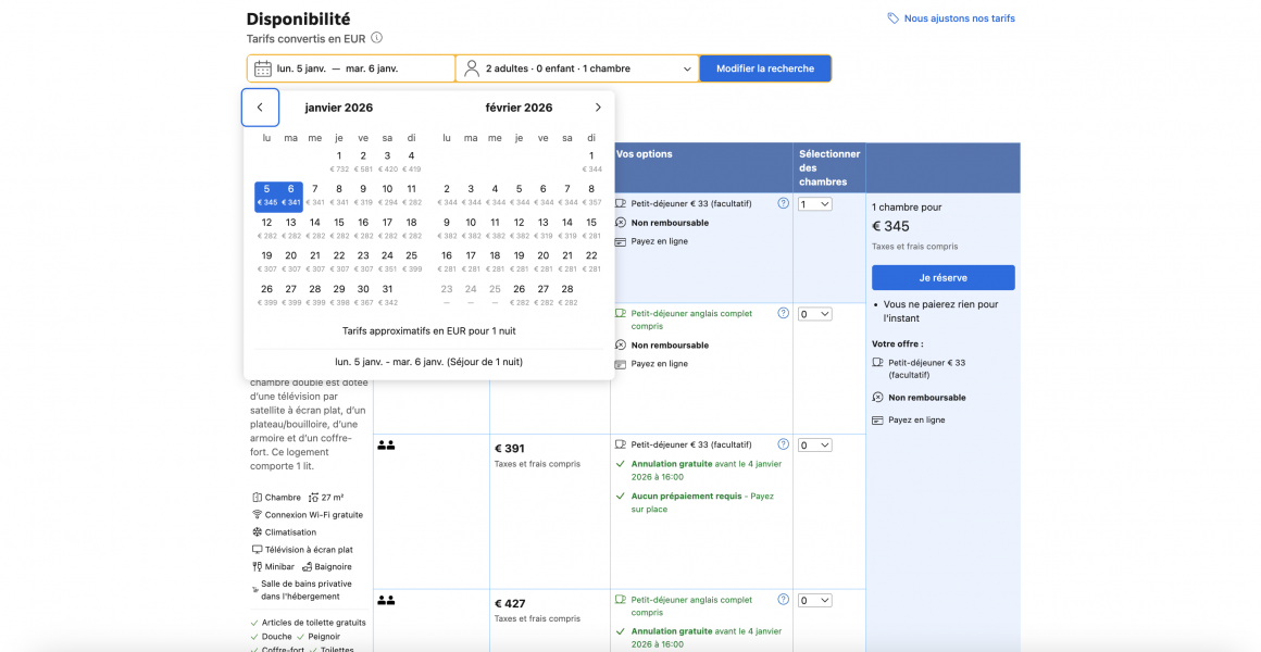 Prix chambre hotel Ciel Dubai Marina