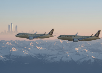 Airbus A321LR d'Etihad Airways opérant le nouveau vol Genève Abu Dhabi Etihad dès mars 2026