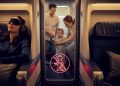 Intérieur d’un train SNCF avec sièges confortables illustrant la nouvelle classe Optimum sans espace enfants