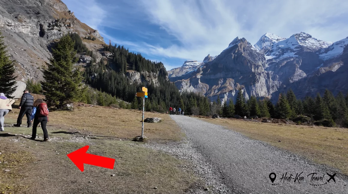 direction chemin randonnée oeschinensee - hedi kun travel